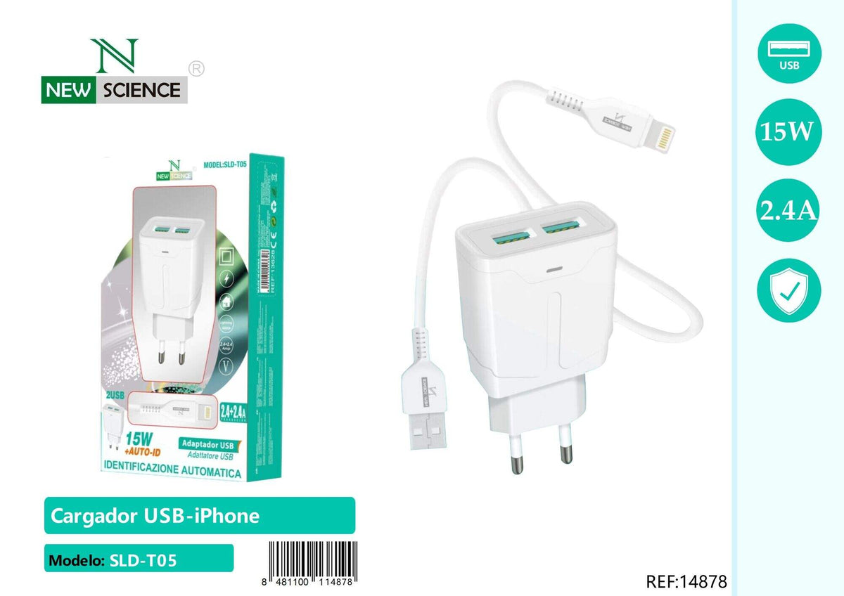 Kućni punjač USB 15 W s kabelom za iPhone (SLD-T05)