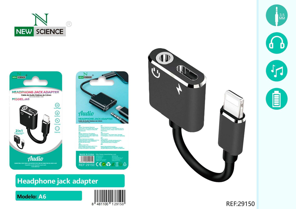 Adapter za slušalice iPhone / USB-C na 3,5 mm – Crna