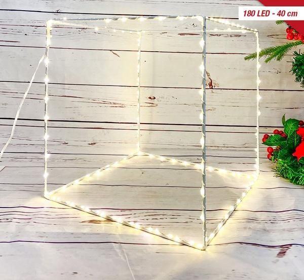Sklopiva kocka 40 cm, 180 LED – toplo bijela, svjetleća božićna figura