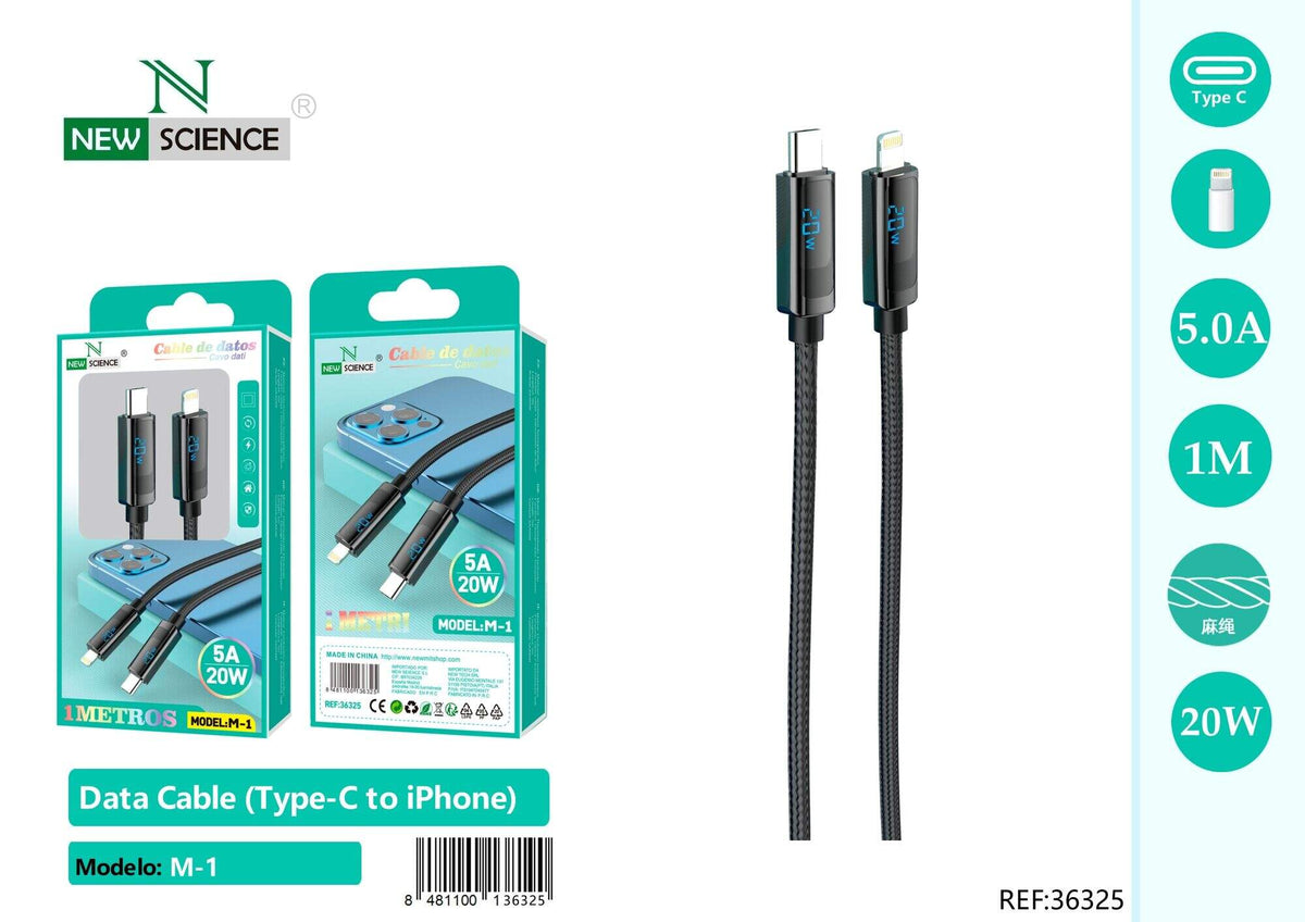 Kabel USB-C na iPhone 20 W sa zaslonom snage (M-1)