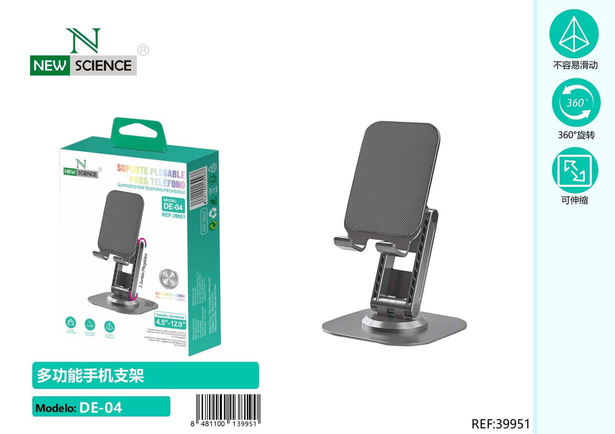 Sklopivi stolni stalak za mobitel s 3 zgloba (DE-04) – Crna