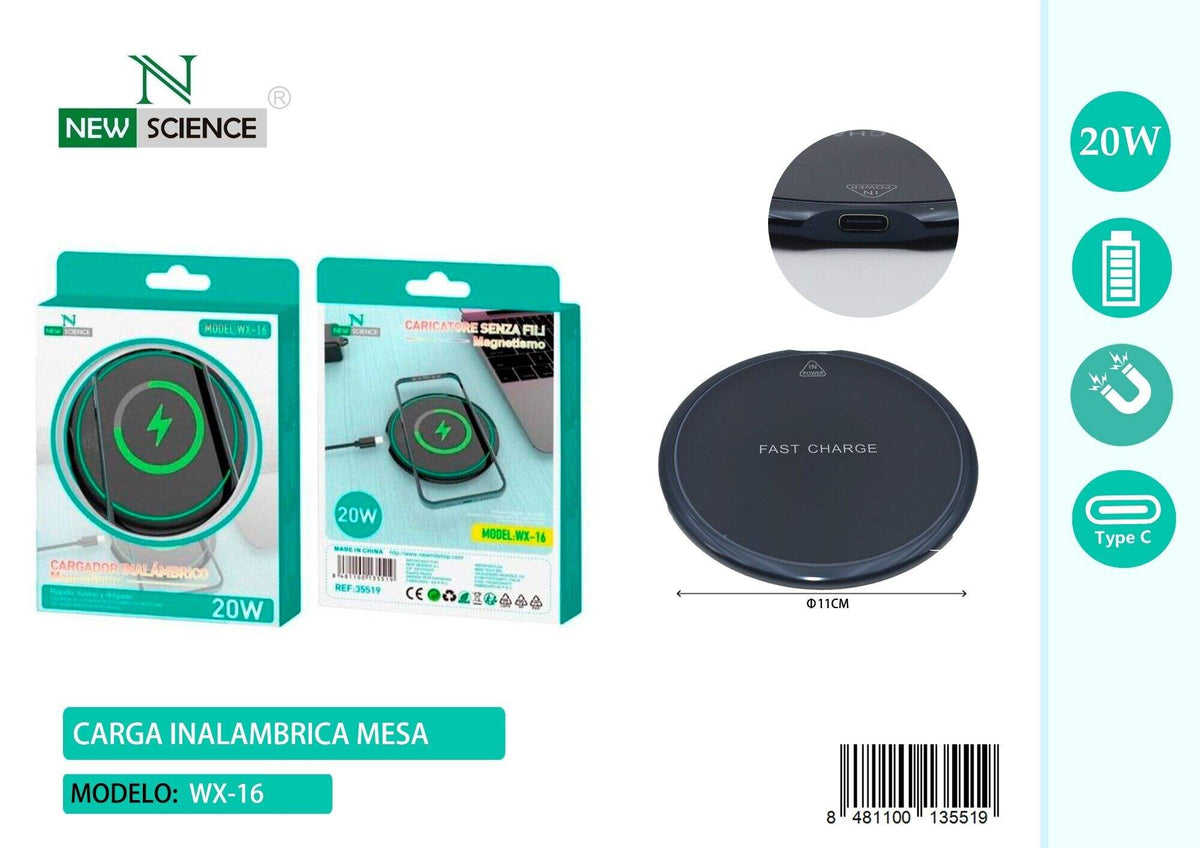 Magnetni bežični punjač 20 W (WX-16) – Crna