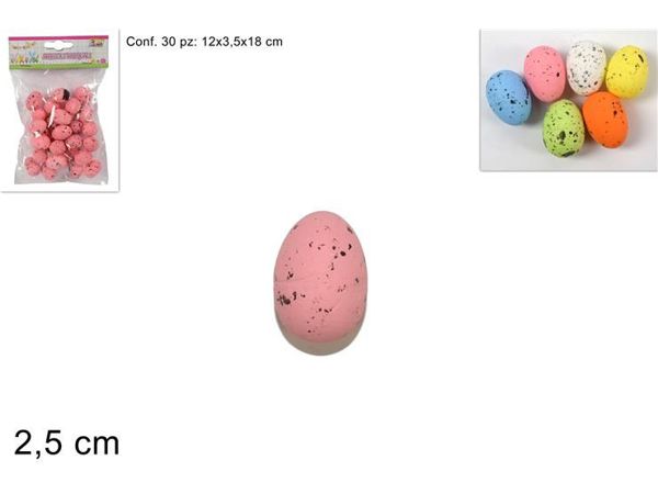 Bunte Eier im Beutel 2,5 cm 6 Stück