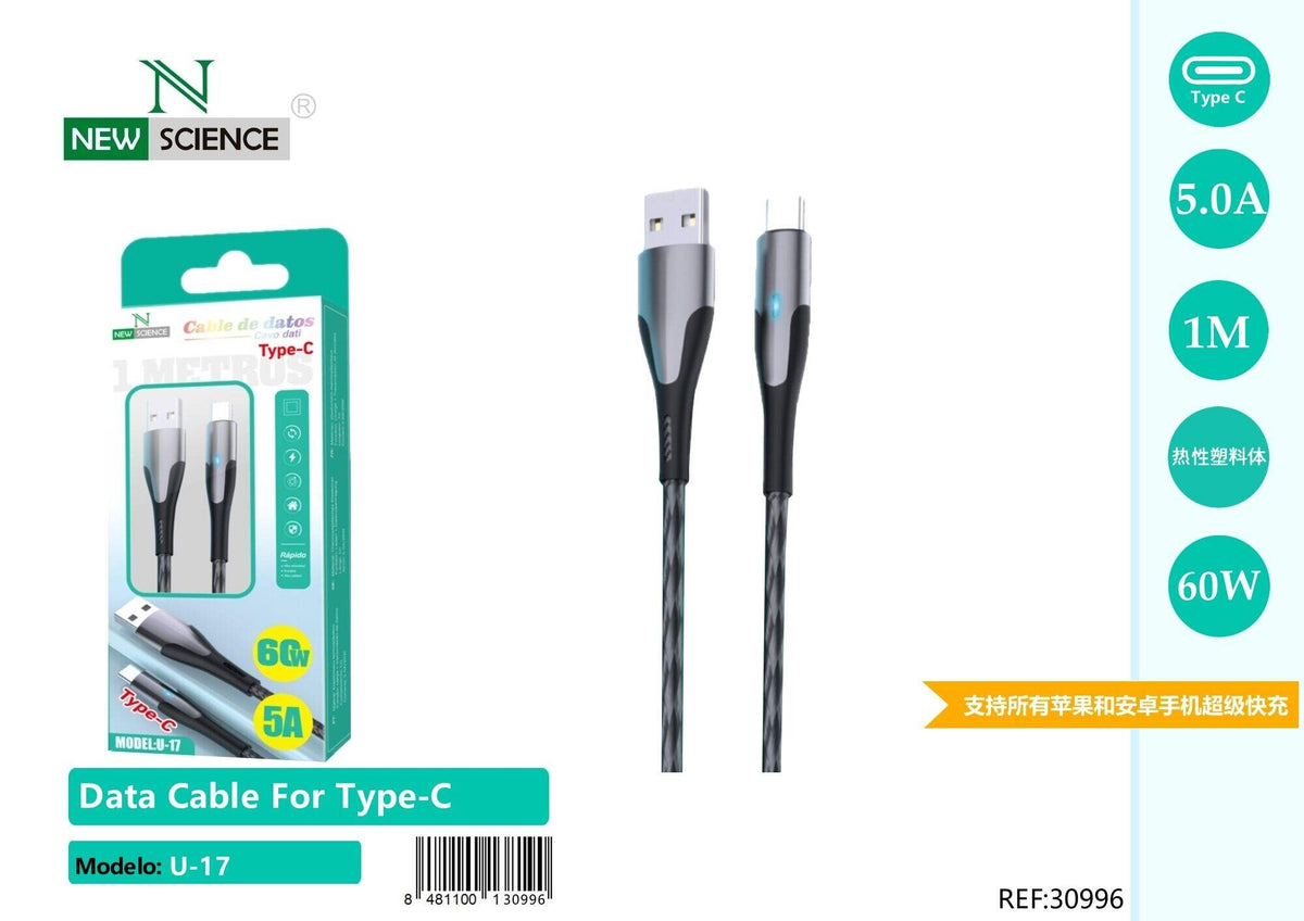 USB kabel USB-C 60 W (U-17) – Crna