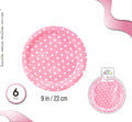 Papirnati tanjuri 23 cm, 6 kom – roza točkice