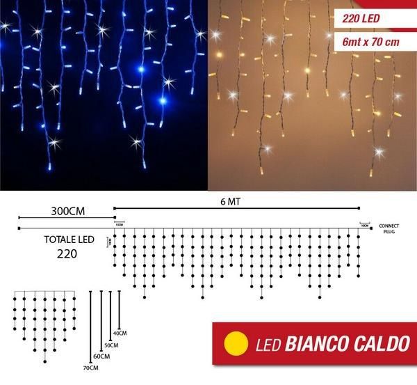 LED sige s 8 programa, toplo bijele – spojive