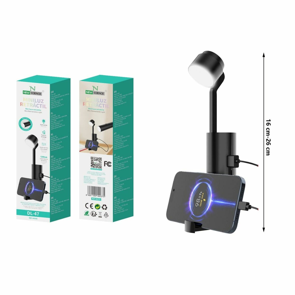 Mini LED lampa s funkcijom powerbanka (DL-47) – Crna