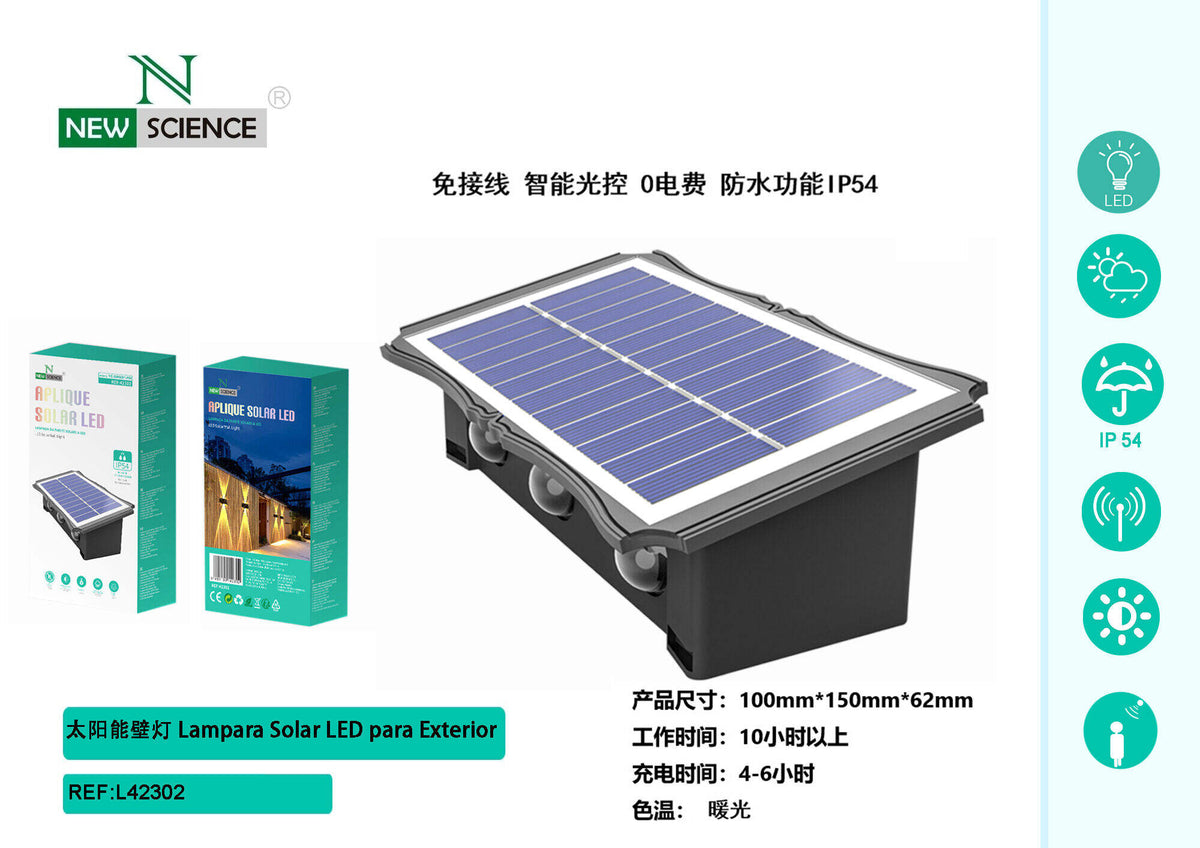 Solarna zidna LED svjetiljka sa senzorom pokreta (SW6081-PIR)