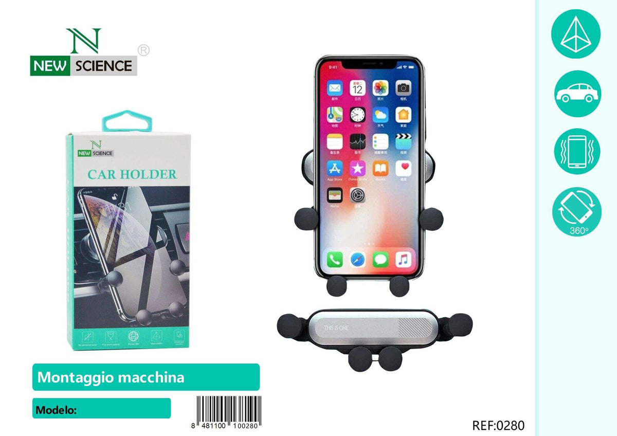 Držač za mobitel za ventilaciju auta s automatskim stezanjem, 360°