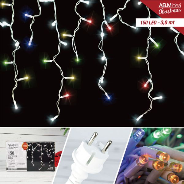 LED sige 150 LED, 3 × 0,7 m – gumeni kabel