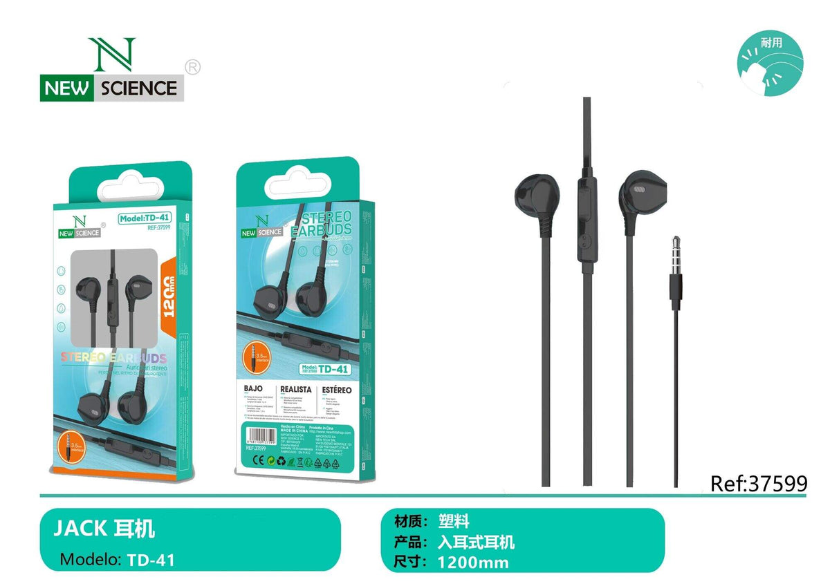 Slušalice s mikrofonom, 3,5 mm (TD-41) – Crna