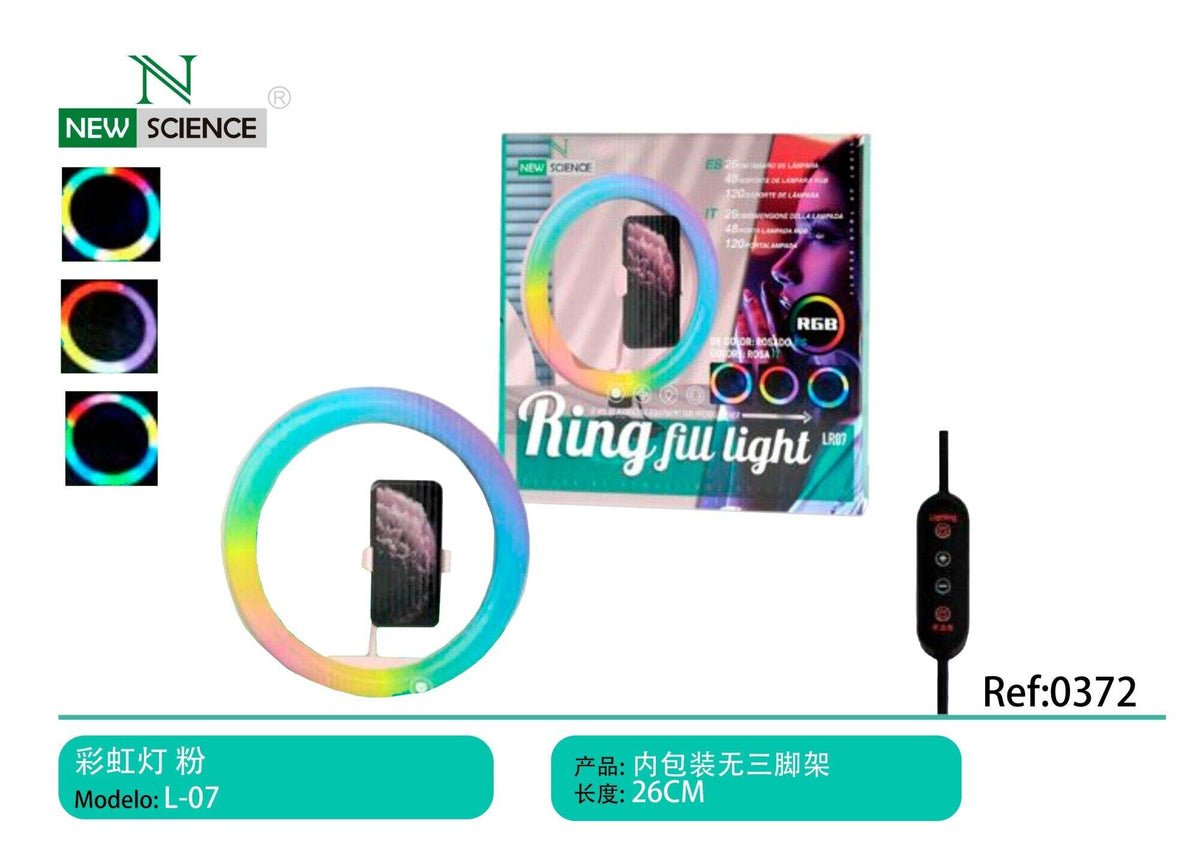RGB ring svjetlo 26 cm s držačem za mobitel – Roza