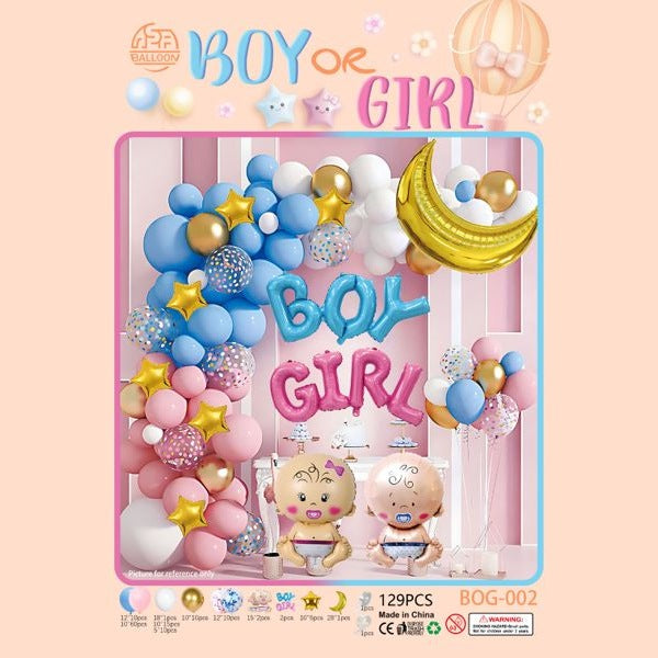 Set balona za girlandu i luk – plavo-roza, Boy or Girl, br. 32150