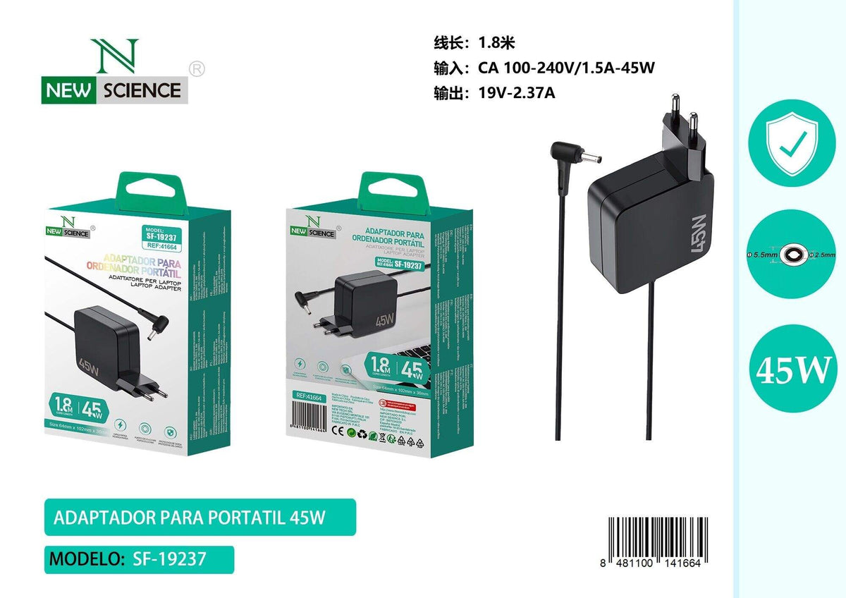 Univerzalni punjač za laptop 5,5 × 2,5 mm (SF-19237, SF-19342) – 45 W