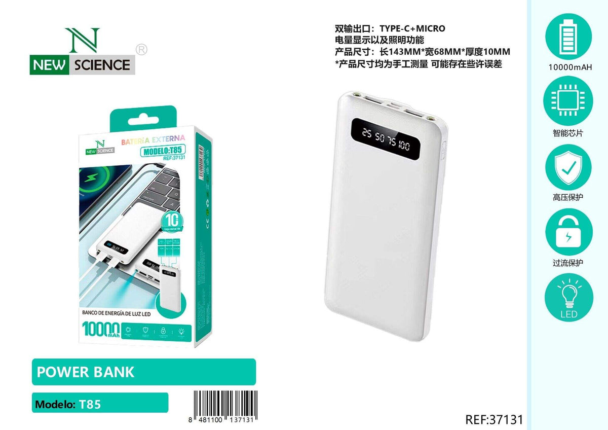 Powerbank 10000 mAh (T85) – Bijela