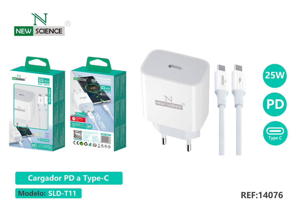 Kućni punjač USB-C PD 20 W (SLD-T11) – S kabelom USB-C na USB-C