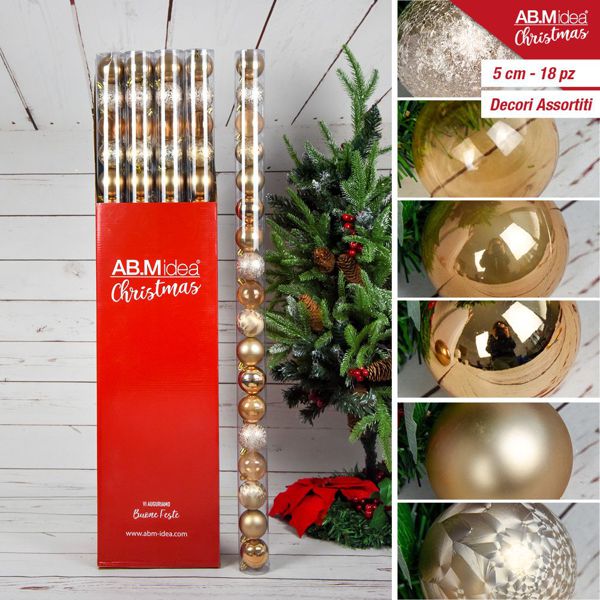 Weihnachtskugeln 18 Stk.; Durchmesser 5cm; gold