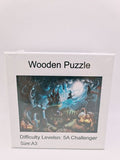 Drvene puzzle A3, 30 × 40 cm – noćna šuma