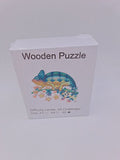 Drvene puzzle nepravilnih oblika A5 – kameleon 2