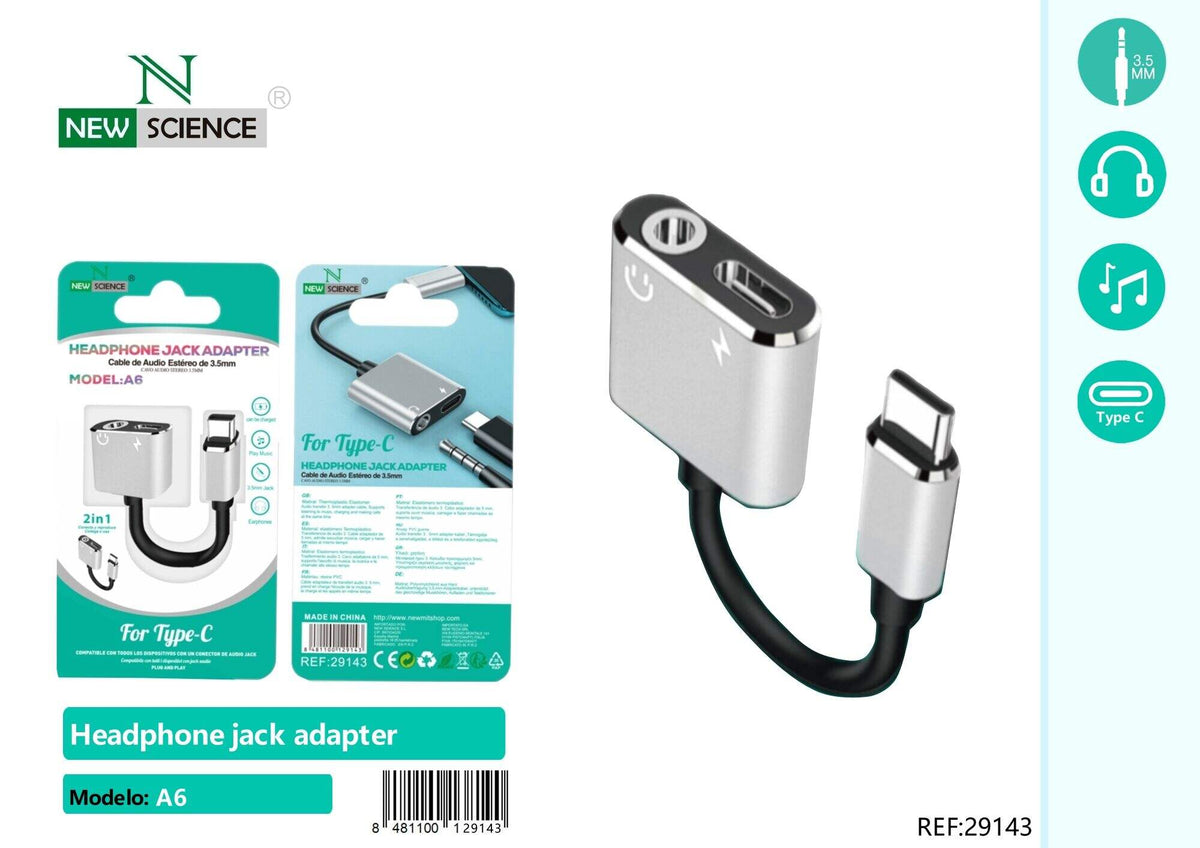 Audio adapter USB-C (A6) – Bijela