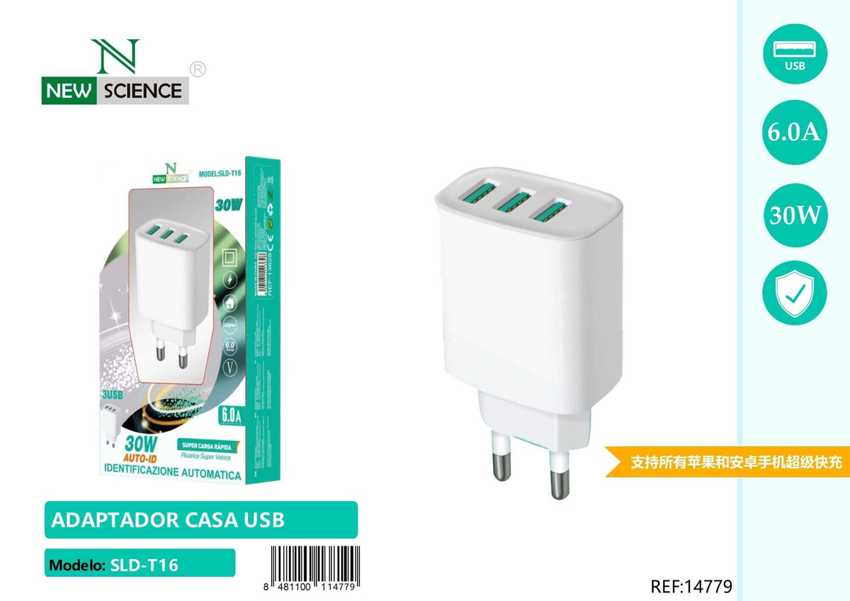 Kućni punjač 3× USB 30 W (SLD-T16)