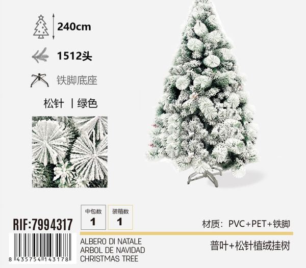Veliki premium bor 240 cm – sa snijegom, 1512 vrhova