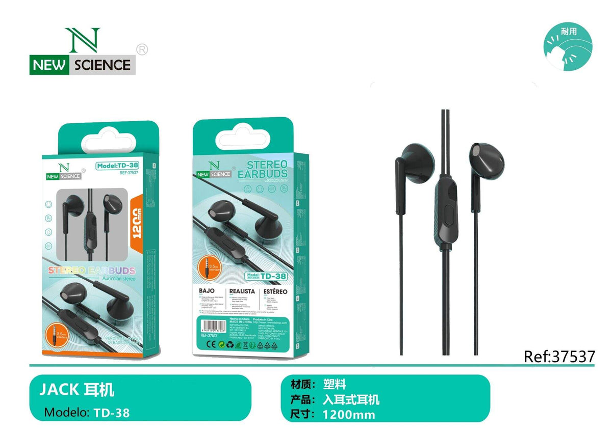 Slušalice s mikrofonom, 3,5 mm (TD-38) – Crna