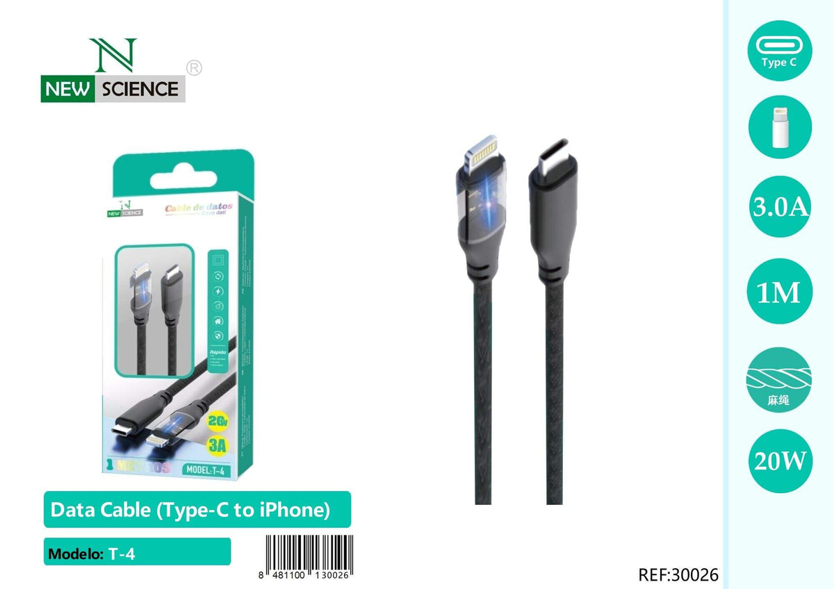 Kabel USB-C na iPhone PD, 1 m – Crna