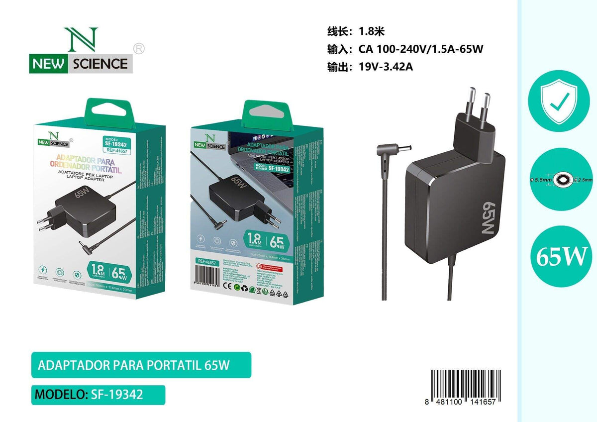 Univerzalni punjač za laptop 5,5 × 2,5 mm (SF-19237, SF-19342) – 65 W