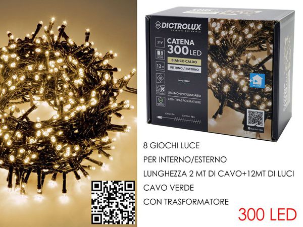 LED lampice 180–500 LED s 8 programa – zeleni kabel