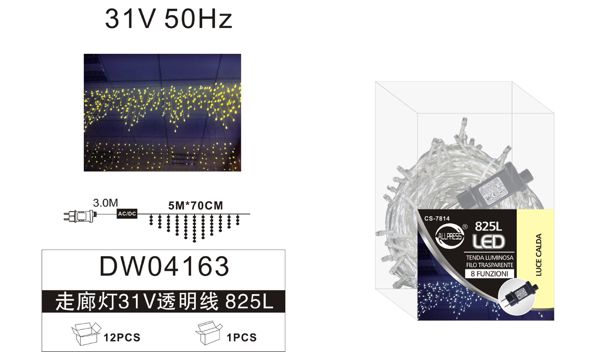 LED sige 31 V, prozirni kabel – 550 i 825 LED