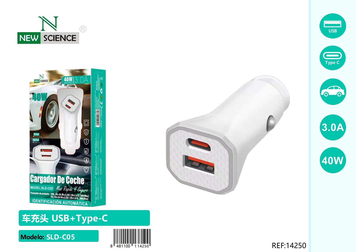 Auto punjač USB-C + USB SLD-C05