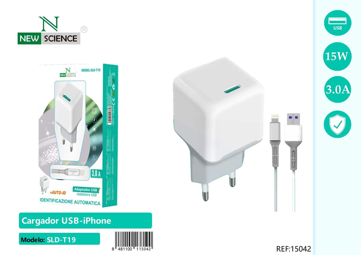 Kućni punjač USB 15 W (SLD-T19) – S kabelom za iPhone