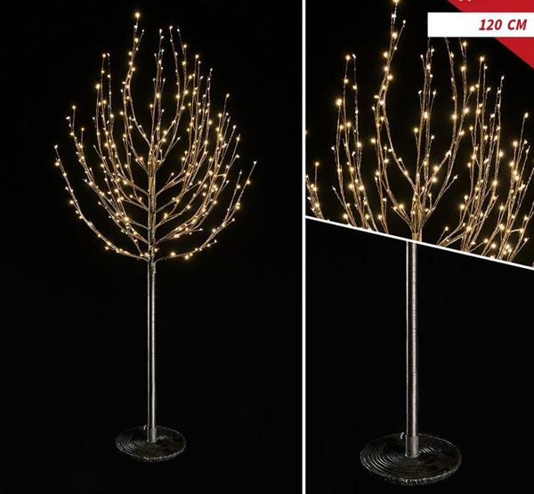 Bor 120 cm, 300 jantarnih mikro LED – svjetleće LED drvo