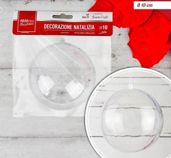 Prozirna božićna kugla 9 cm