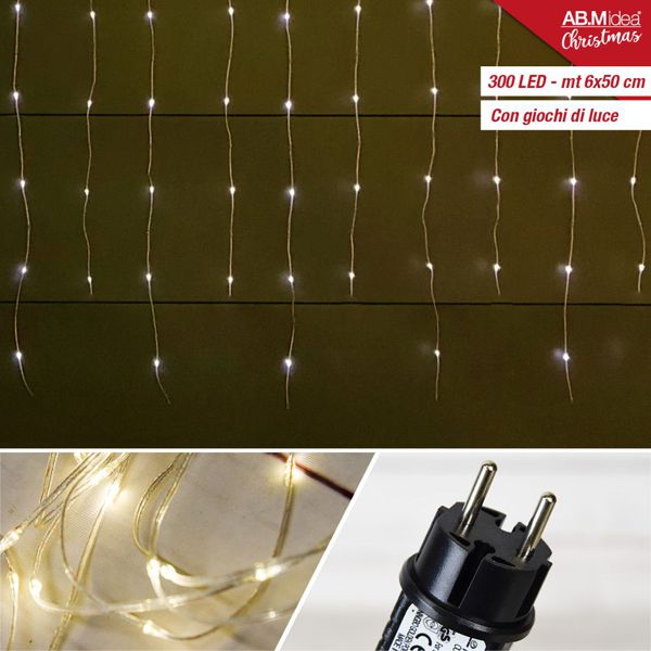 LED-Lichterkette 4x70cm/ transparentes Kabel/ warmweiß