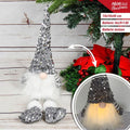 Božićni patuljak s LED svjetlom 44 cm, srebrni