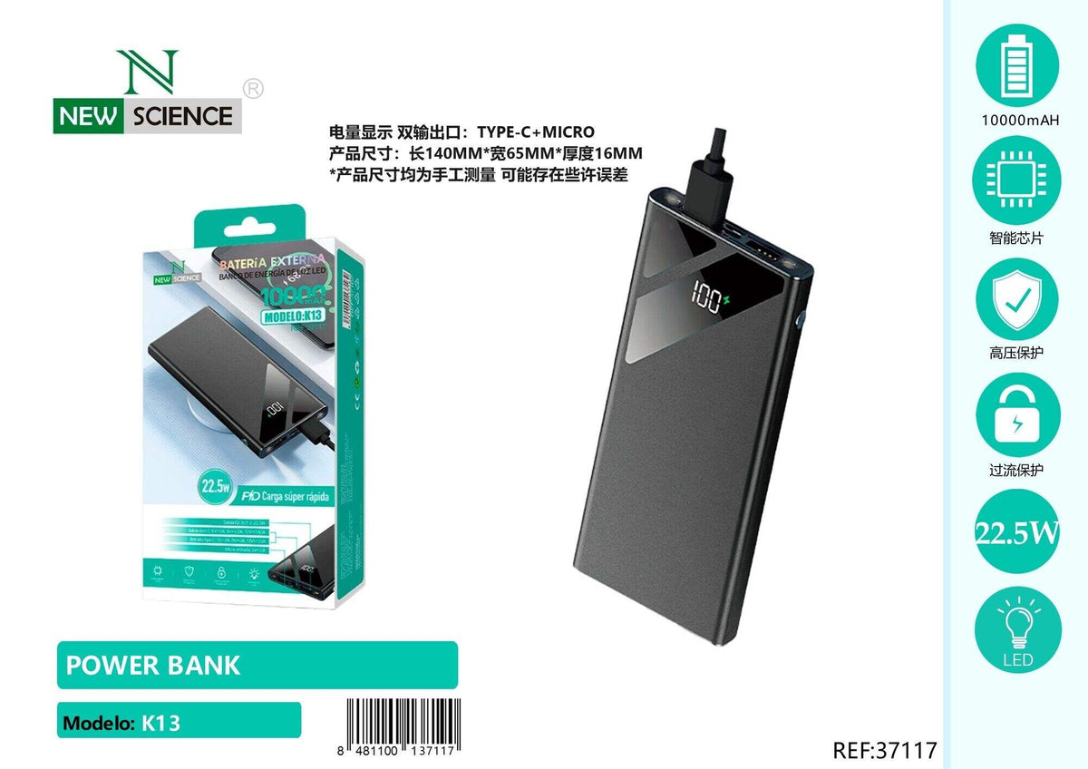 Powerbank 10000 mAh (K13) – crni