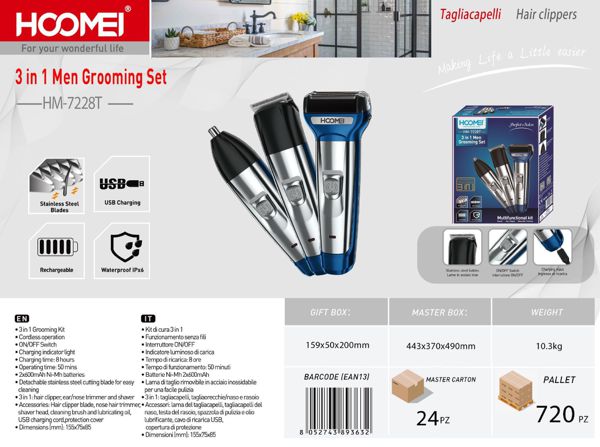 Set za brijanje 3 u 1 HM-7228T