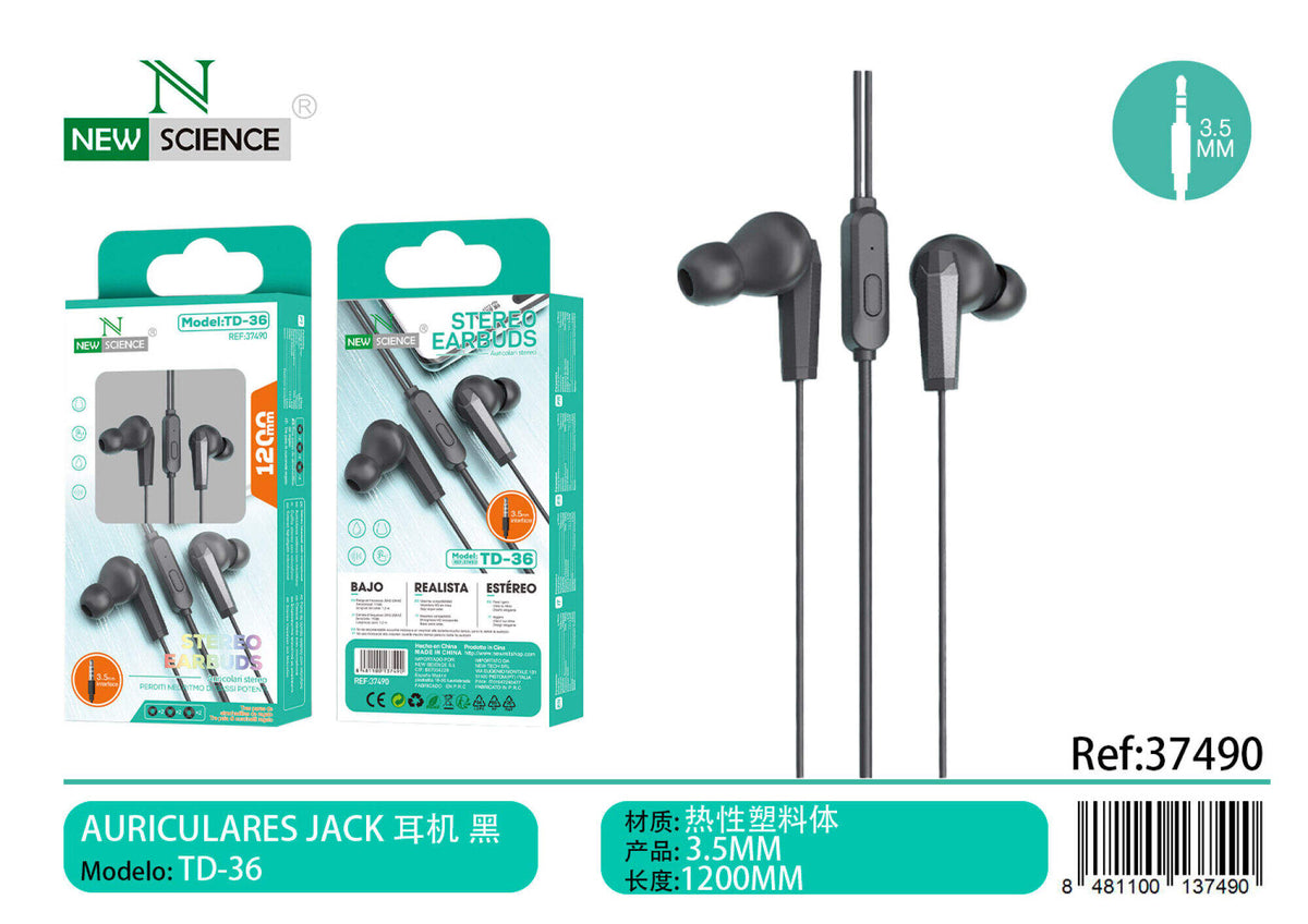 Slušalice s mikrofonom, 3,5 mm (TD-36) – Crna