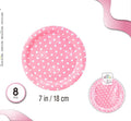 Papirnati tanjuri 18 cm, 6 kom – roza točkice