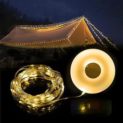 LED lampice na žici s lampom za kampiranje