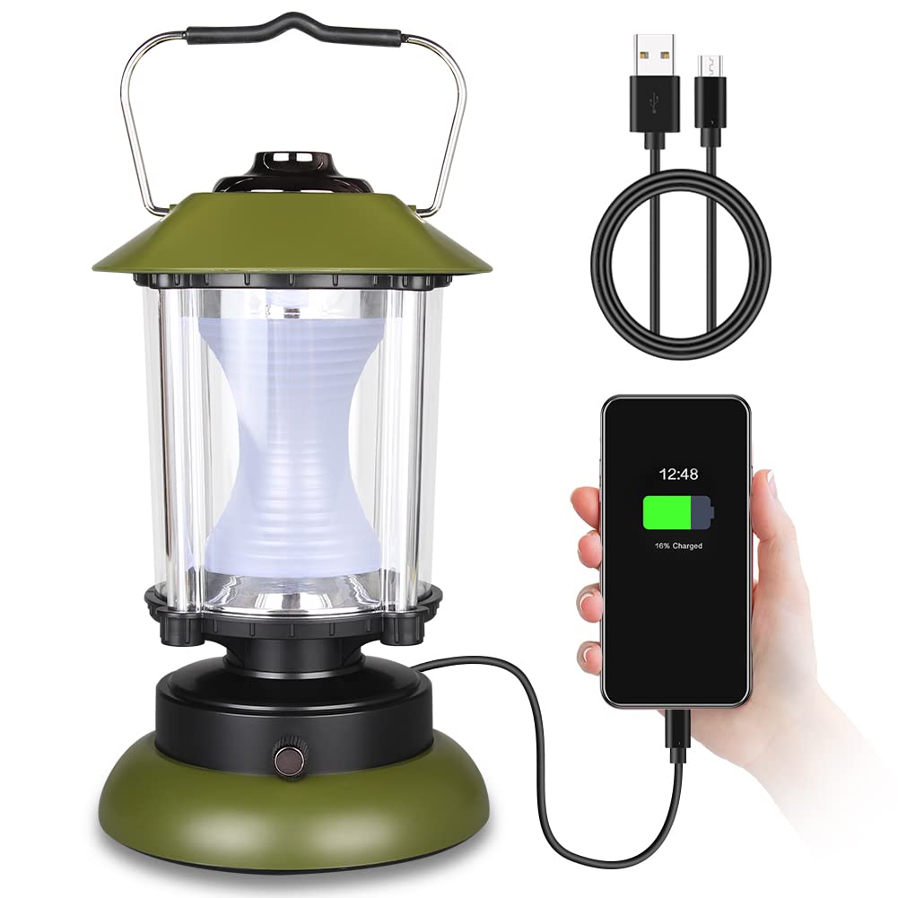 Punjiva retro lampa za kampiranje s kukom za vješanje