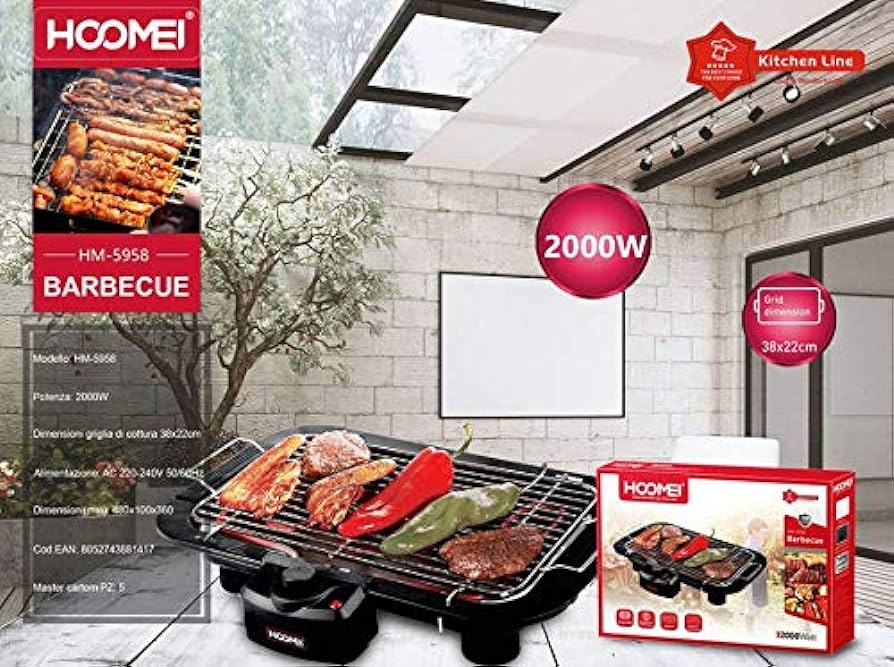 Električni roštilj Hoomei – inox
