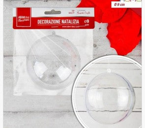 Prozirna božićna kugla 9 cm