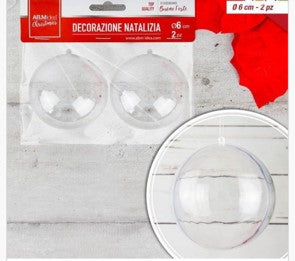 Prozirne božićne kugle 6 cm