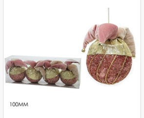 Kugle za bor 5 kom, promjer 10 cm; antique pink