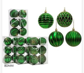 Kugle za bor 6 kom; promjer 8 cm; zelene