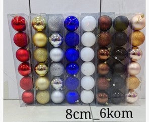 Kugle za bor 8 cm, 6 komada