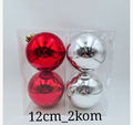 Srebrne kugle za bor 12 cm